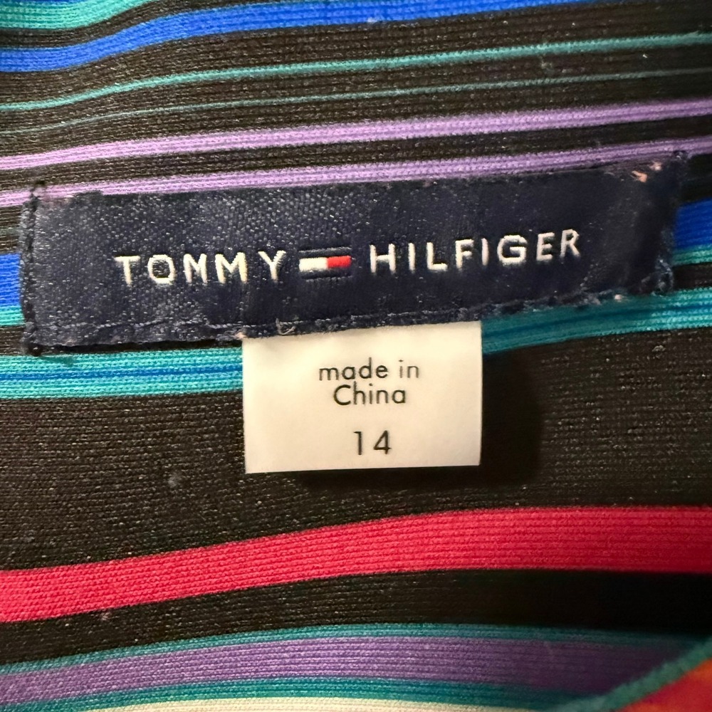 Tommy Hilfiger Womens‎ Multicolor Striped Sheath Dress Size 14 Sleeveless Mod - Picture 4 of 12